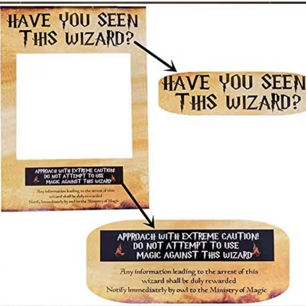 Wizard Theme Party Photo Booth Props - Magical Frame for Wizard Inspired Parties